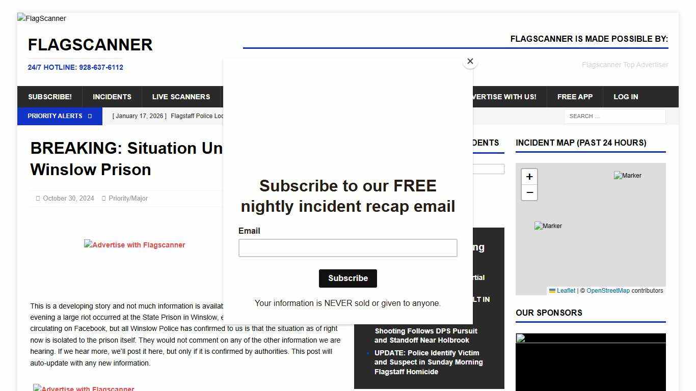 BREAKING: Situation Unfolding at Winslow Prison – FlagScanner